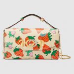 Gucci Strawberry Print Zumi Mini Shoulder Bag