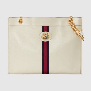 Gucci White Rajah Large Tote Bag