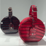 Louis Vuitton Burgundy and Red Crocodile Petite Boite Chapeau Bag