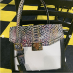 Louis Vuitton White/Black Leather:Python Arch Top Handle Bag