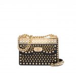 Prada Black/Gold Studded Belle Flap Bag