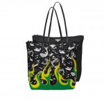 Prada Mermaid/Flame Print Nylon Twin Bag