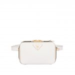 Prada White Odette Saffiano Belt Bag