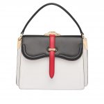 Prada White/Black Belle Top Handle Bag