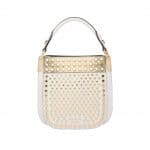 Prada White/Gold Studded Margit Small Bag