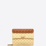 Valentino Beige Raffia Rockstud Spike Medium Bag