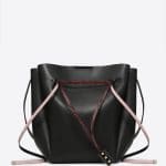 Valentino Black Go Logo Large Bucket Bag