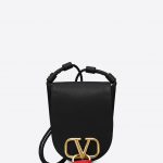 Valentino Black V-Ring Small Crossbody Bag
