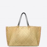 Valentino Ivory Straw Go Logo Escape Large Shopper Bag