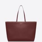 Valentino Maroon Rockstud Shopper Bag