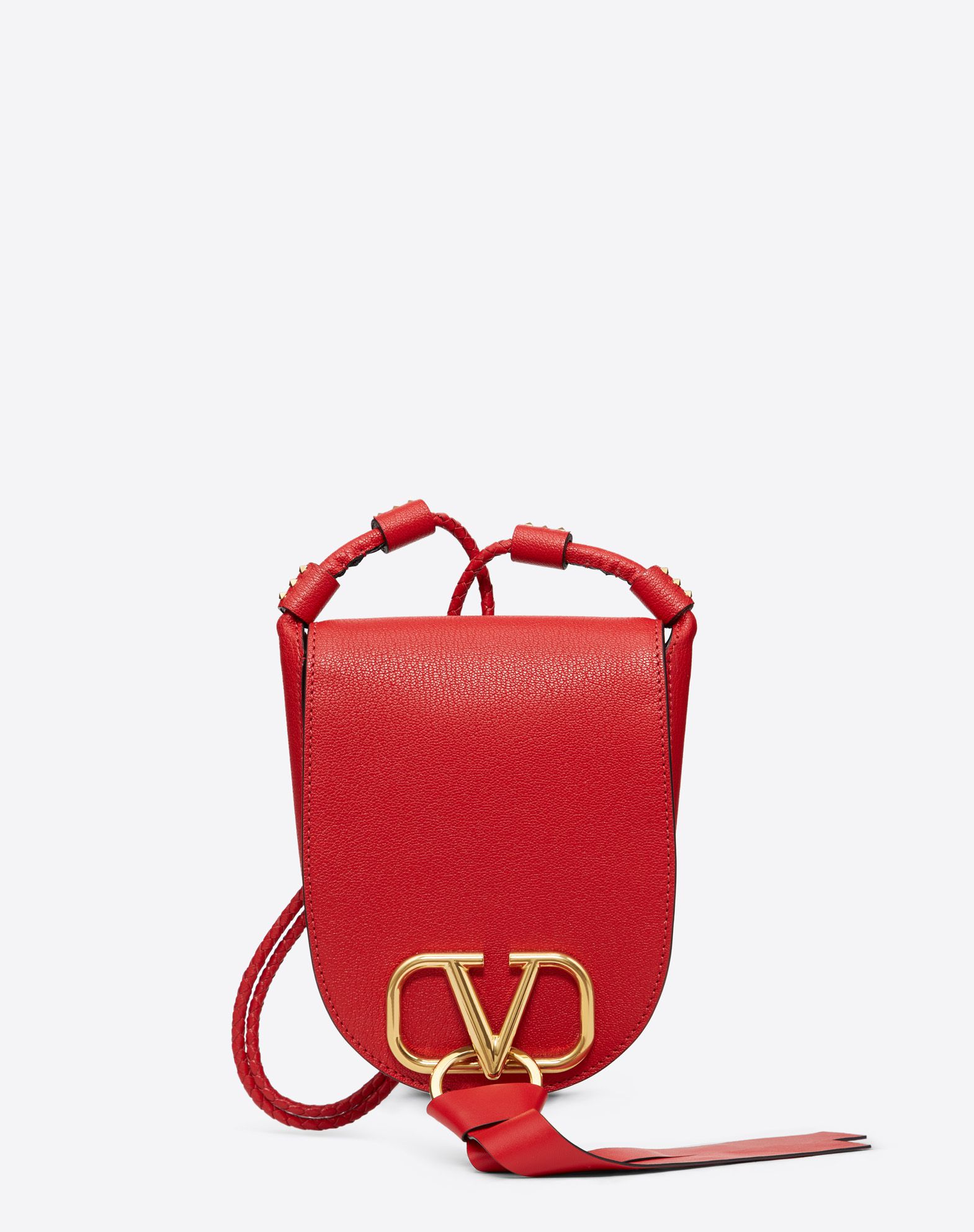 Valentino Tri Color Leather V-Ring Flap Crossbody Bag Valentino