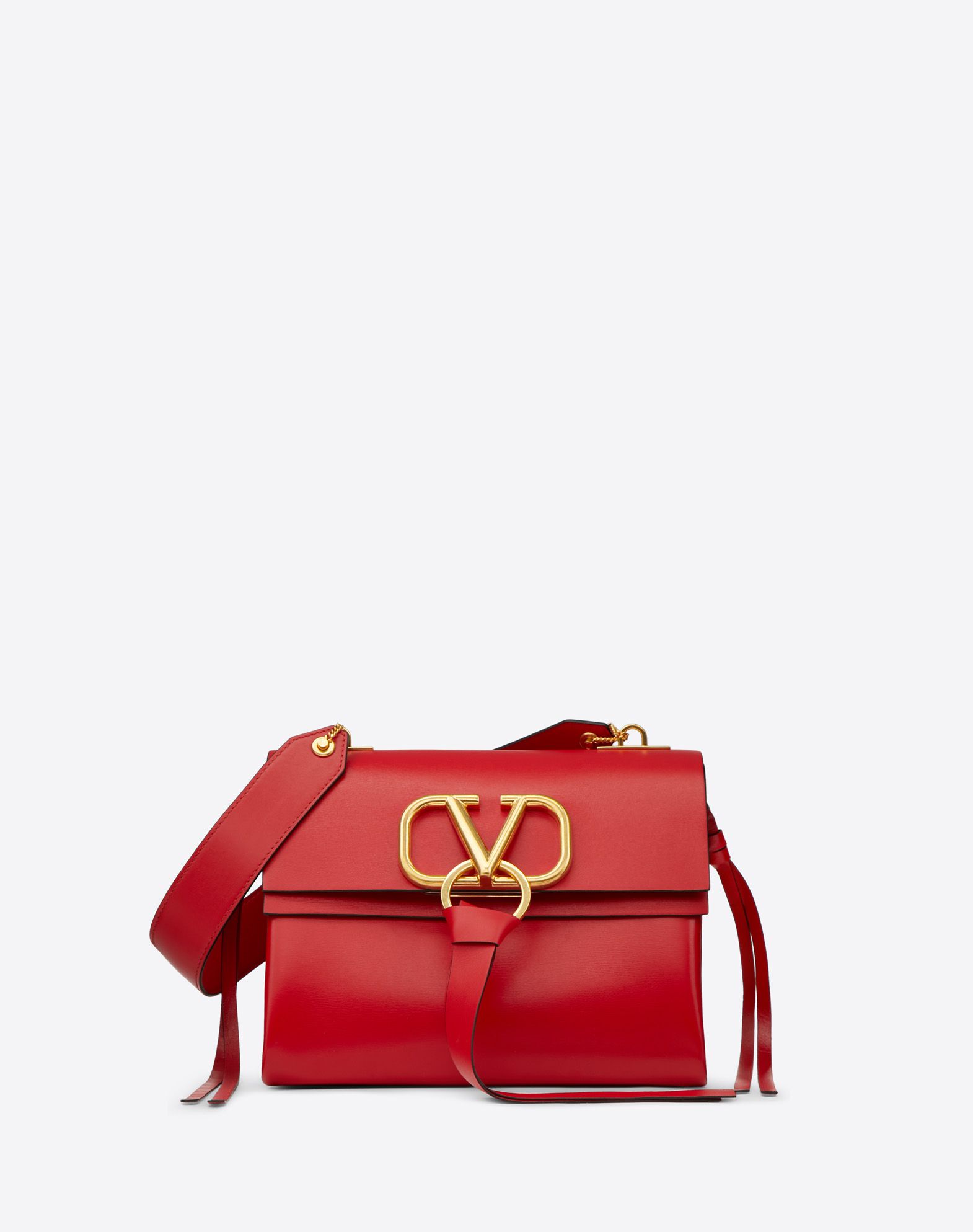 Valentino 'V' ring leather mini cross-body bag