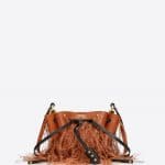 Valentino Tan Feather Embellished Small Go Logo Bucket Bag