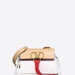 Valentino White V-Ring Small Flap Shoulder Bag