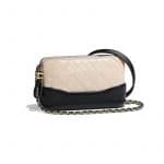 Chanel Beige/Black Aged Calfskin Gabrielle Small Clutch With Chain