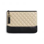 Chanel Beige/Black Aged Calfskin Pouch