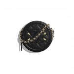 Chanel Black CC Filigree Clutch With Chain