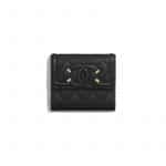 Chanel Black CC Filigree Small Flap Wallet