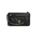 Chanel Black Lambskin Clutch with Chain