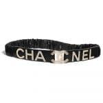 Chanel Black Lambskin, Gold-Tone Metal, Strass & Glass Belt