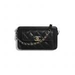 Chanel Black Lambskin Small Clutch with Chain