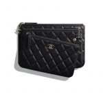 Chanel Black Shiny Lambskin Pouch