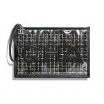 Chanel Black Tweed/PVC/Lambskin Large Pouch Bag