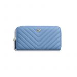 Chanel Blue Classic Long Zipped Wallet