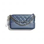 Chanel Blue Iridescent Aged Calfskin Gabrielle Clutch With Chain