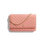Chanel Coral Classic Wallet On Chain