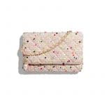 Chanel Coral Tweed Classic Wallet On Chain