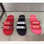 Chanel Fabric and Rubber Slides