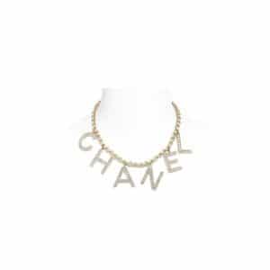 Chanel Gold/Crystal Metal and Strass Necklace 2