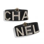 Chanel Gold/Navy Blue/Crystal Lambskin and Strass Cuff