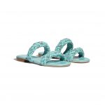 Chanel Green Lambskin Sandals