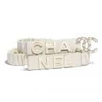 Chanel Ivory Lambskin and Gold-Tone Metal Belt