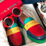 Chanel Pharrell Multicolor Moccasins and Red Sunglasses and Wallet