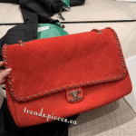 Chanel Pharrell Red Suede Calfskin XXL Flap Bag