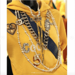 Chanel Pharrell Yellow Hoodie and Custom Jewelry
