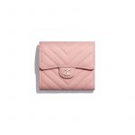 Chanel Pink Classic Small Flap Wallet