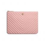 Chanel Pink Grained Calfskin Classic Pouch