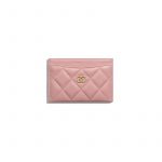Chanel Pink Lambskin Classic Card Holder