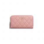 Chanel Pink Lambskin Classic Zipped Wallet