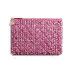 Chanel Pink Tweed Classic Pouch