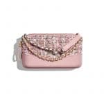 Chanel Pink Tweed Gabrielle Clutch With Chain