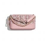 Chanel Pink Tweed Gabrielle Clutch With Chain
