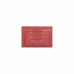 Chanel Red CC Filigree Card Holder