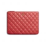 Chanel Red Classic Pouch