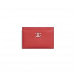Chanel Red Goatskin Card Holder