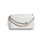 Chanel White Aged Calfskin Gabrielle Small Clutch With Chain